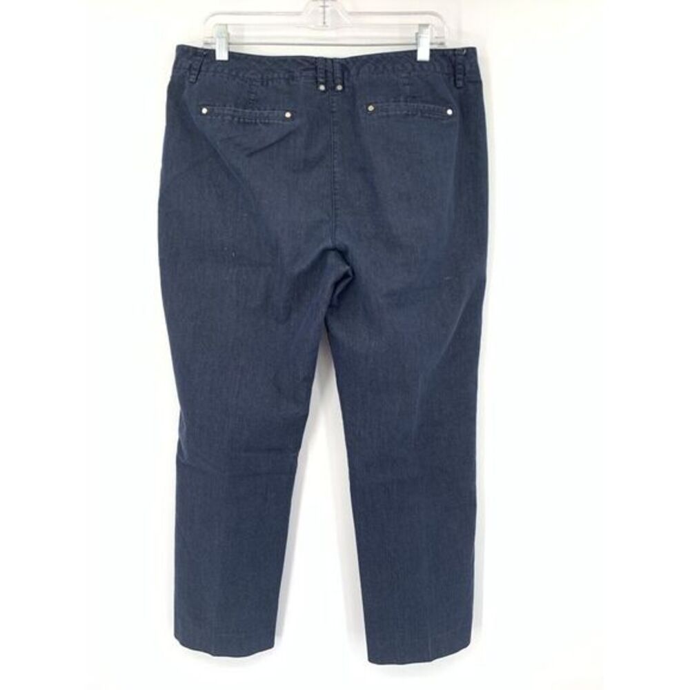 New Directions Navy Blue Cotton Blend Flat Front Women's Jeans Size 14 - Picture 6 of 7